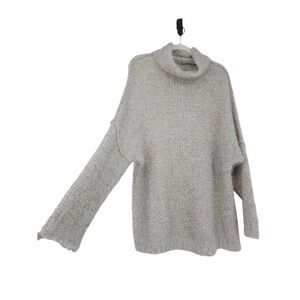 Free People Luxury Cozy Alpaca Blend Pullover Knit Sweater Tan Earth Soft S